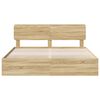 vidaXL Bed Frame with Drawer Sonoma Oak 200 x 200 cm Engineer Wood
