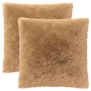 vidaXL Cushion with Pillow HEERLEN 2 pcs Taupe PV Fleece