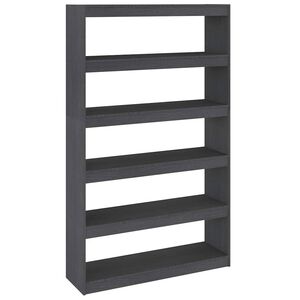 vidaXL Book Cabinet | Grey | Solid Pinewood | 100 x 30 x 167.5 cm | Book Cabinet