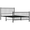 vidaXL Metal Bed Frame without Mattress with Footboard Black 107x203cm