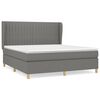 vidaXL Box Spring Bed with Mattress Dark Grey 160x200 cm Fabric