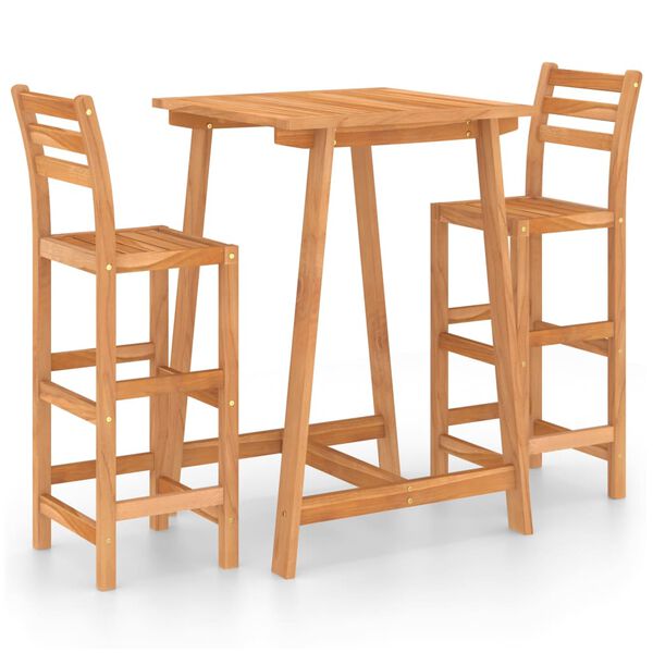 vidaXL 3 Piece Outdoor Bar Set Solid Acacia Wood