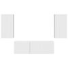 vidaXL TV Wall Cabinet Set 4 pcs High Gloss White Engineered Wood