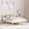 vidaXL Bed Frame with Headboard Natural 120 x 190 cm Solid Pine Wood