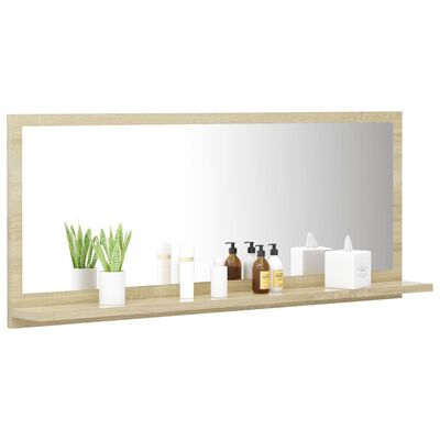 vidaXL Bathroom Mirror Sonoma Oak 90x10.5x37 cm Engineered Wood