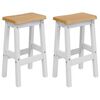 vidaXL High Bar Stool EKAI 2 pcs White 40 x 29 x 63 cm Solid Pine Wood