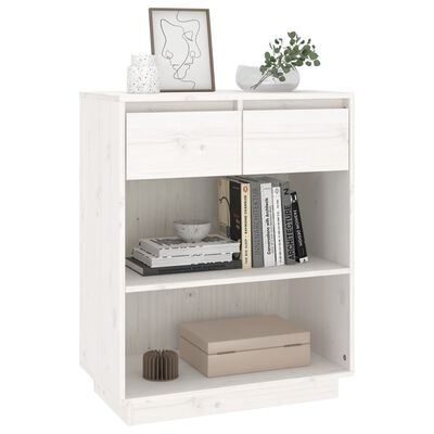 vidaXL Console Cabinet White 60x34x75 cm Solid Wood Pine