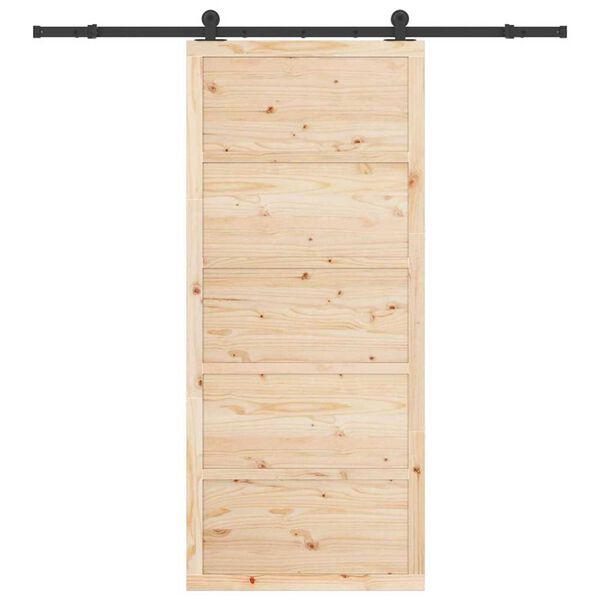 vidaXL Sliding Door Natural 90 x 208 cm Solid Pine Wood