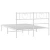 vidaXL Metal Bed Frame without Mattress with Headboard White 160x200cm
