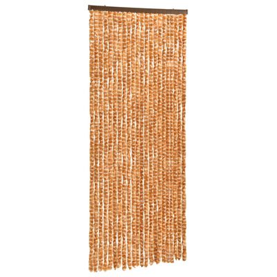 vidaXL Insect Curtain Ochre and White 90x220 cm Chenille