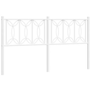 vidaXL Metal Replace Headboard White 150 cm