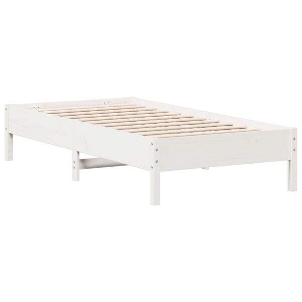 vidaXL Bed Frame without Mattress White 90x190 cm Single Solid Wood Pine