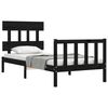 vidaXL Bed Frame without Mattress Black Small Single Solid Wood Pine
