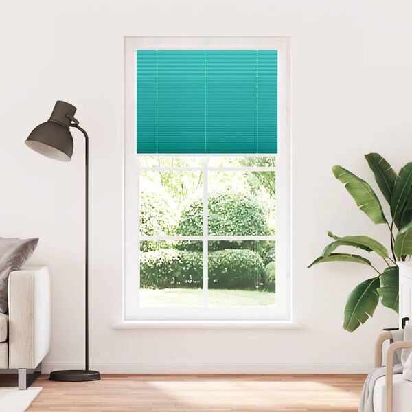 vidaXL Pleated Blind Petrol Green 100x200 cm Fabric Width 99.4 cm Polyester
