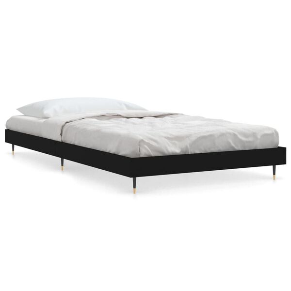 vidaXL Bed Frame without Mattress Black 90x200 cm Engineered Wood