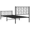 vidaXL Metal Bed Frame without Mattress with Footboard Black 90x200cm