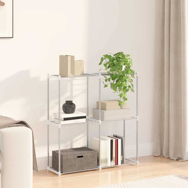 vidaXL Storage Shelf with Shelf White 43 x 27 x 90 cm Aluminium