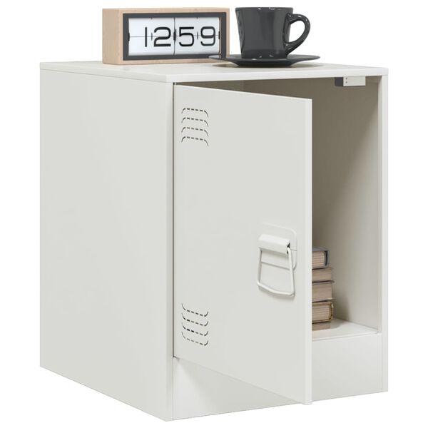 vidaXL Bedside Cabinets 2 pcs White 34.5x39x44 cm Steel