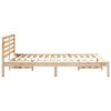 vidaXL Bed Frame with Headboard Brown 140 x 220 cm Solid Pine Wood