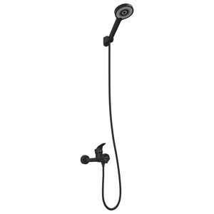 vidaXL Shower Head Set Black G 1 / 2 inches