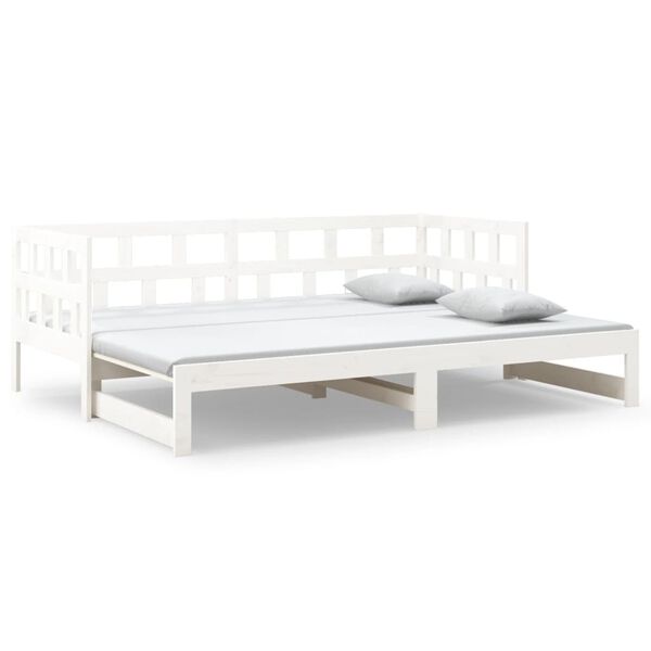 vidaXL Pull-out Day Bed without Mattress White 2x(90x200) cm