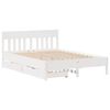 vidaXL Bed Frame without Mattress White 135x190 cm Double Solid Wood Pine