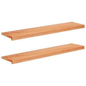 vidaXL Stair Treads 2 pcs 120 x 25 x 2 cm Varnish Solid Beech Wood