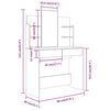 vidaXL Dressing Table with Mirror White 96x40x142 cm