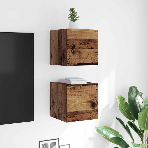 vidaXL TV Cabinet Old Wood 30.5 x 30 x 30 cm Engineered Wood