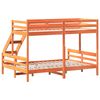 vidaXL Bunk Bed without Mattress 90x200/140x200 cm Wax Brown Solid Wood