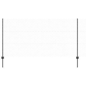 vidaXL Hexagonal Fence with Post 10 x 1.2 m PVC-Coated Steel Grey Mesh