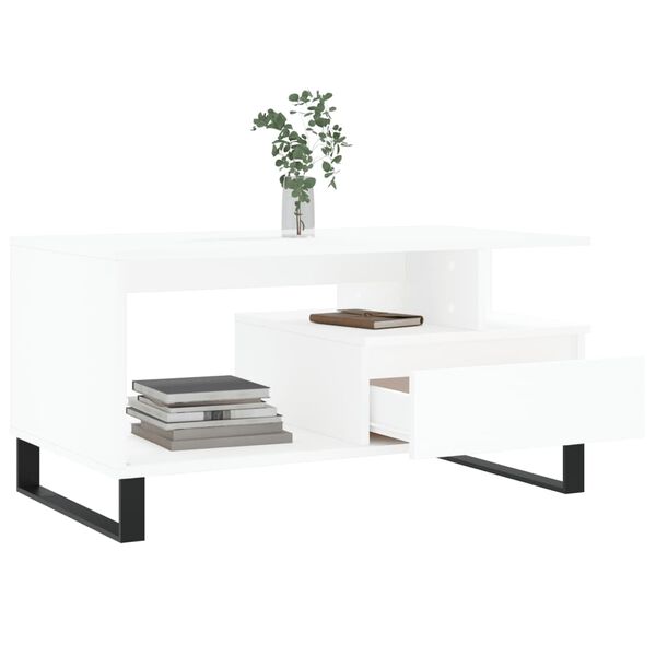 vidaXL Coffee Table White 90x49x45 cm Engineered Wood