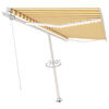 vidaXL Manual Retractable Awning with LED 450x350 cm Yellow and White