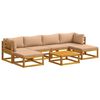 vidaXL Sofa Set 7 pcs Natural Solid Acacia Wood