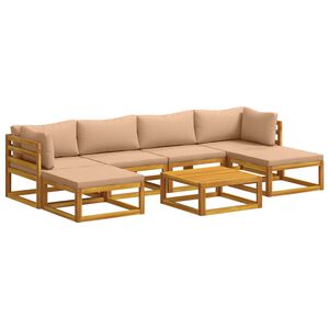 vidaXL Sofa Set 7 pcs Natural Solid Acacia Wood