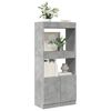 vidaXL Highboard Concrete Grey 63x33x140 cm Engineered Wood