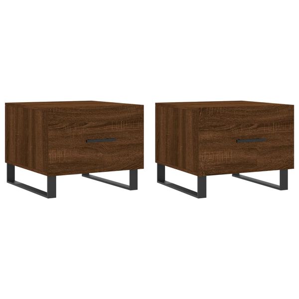 vidaXL Coffee Tables 2 pcs Brown Oak 50x50x40 cm Engineered Wood