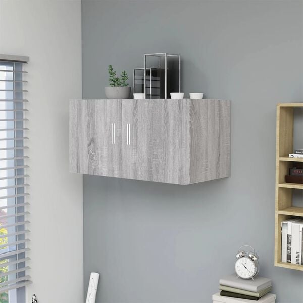 vidaXL Wall Mounted Cabinet Grey Sonoma 80x39x40 cm Engineered Wood