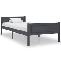 vidaXL Bed Frame Solid Pinewood Grey 90x200 cm