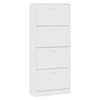 vidaXL Shoe Cabinet White 63x24x147 cm Engineered Wood