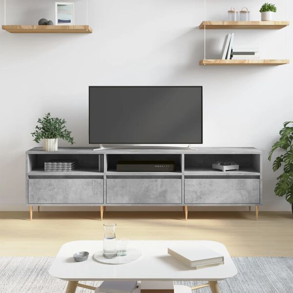 vidaXL TV Cabinet Concrete Grey 150x30x44.5 cm Engineered Wood