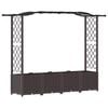 vidaXL Raised Bed with Trellis and Roof Brown 204 x 40 x 138 cm PP