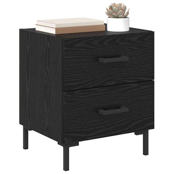 vidaXL Bedside Cabinet Black Oak 40 x 35 x 47.5 cm Engineered Wood