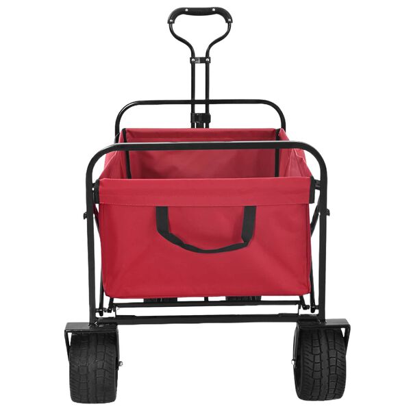 vidaXL Folding Hand Trolley Red 89 x 63 x 96 cm Steel and Oxford Cloth