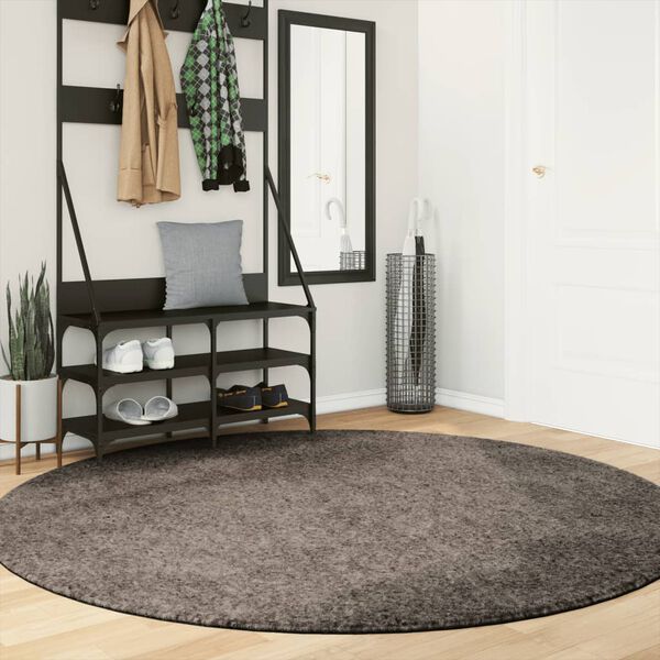 vidaXL Rug ISTAN High Pile Shiny Look Grey &Oslash; 200 cm