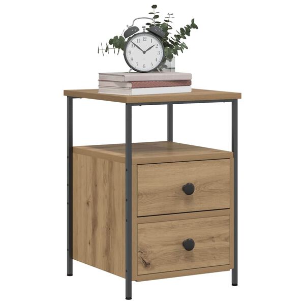 vidaXL Bedside Cabinet Artisan Oak 34x35.5x50 cm Engineered Wood