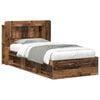 vidaXL Bed Frame with Storage Old Wood 90 x 200 cm Engineered Wood