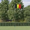 vidaXL Belgium Flag and Pole 5.55 m Aluminium