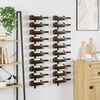 vidaXL Wall-mounted Wine Racks for 20 Bottles 2 pcs Black Metal