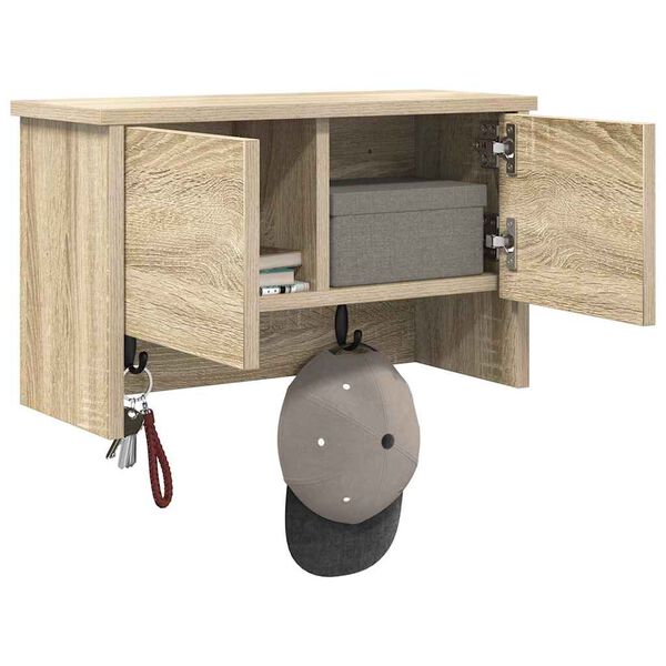 vidaXL Wall-Mounted Coat Rack with Shelf Sonoma Oak 50 x 20 x 30 cm